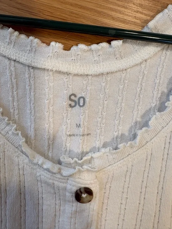 Cream Ribbed Button-Front Tank Top - Picture 4 of 4